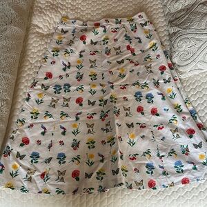 Ann Taylor Multicolor Floral and Butterfly Midi Skirt